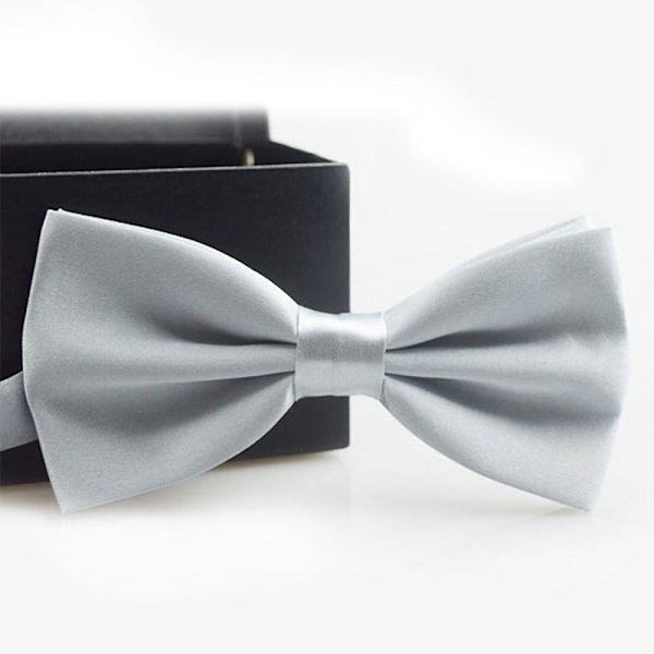 Klassisk ensfarget slips - Ulike farger Silver grey