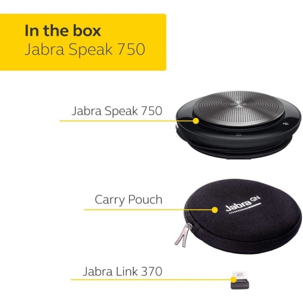 Jabra SPEAK 750 MS VoIP trådlös konferenstelefon Svart