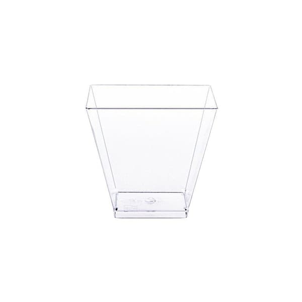 50-pakning - Firkantede plastkopper - 110 ml, dessert-/mousseserveringskopper
