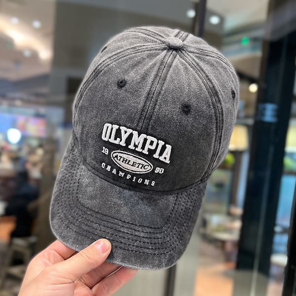 Denim vasket baseball kasket retro alsidig efterårs- og vinter solhat til kvinder sort