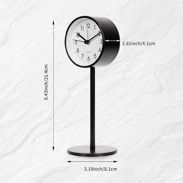 Väckarklocka för sovrum, 3,2\" liten analog, svart
