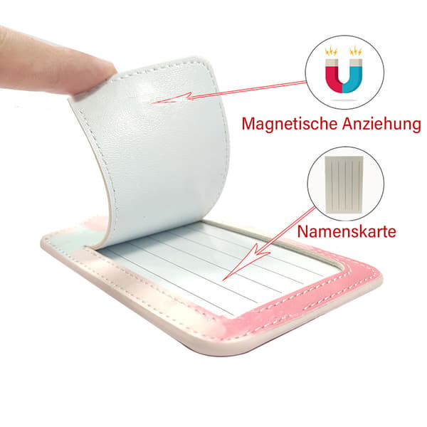3-pack bagageetiketter i konstläder med integritetsskydd