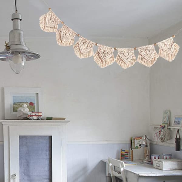 Boho Macrame Vægophæng - Vævet Gobelin til Boligindretning