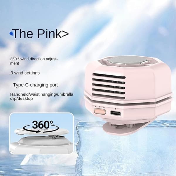 3-trins 360° roterende clip-ventilator, bærbar køleventilator til flere scener.