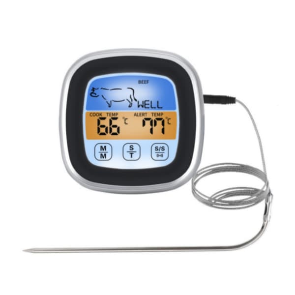 Farveskærm touch grilltermometer