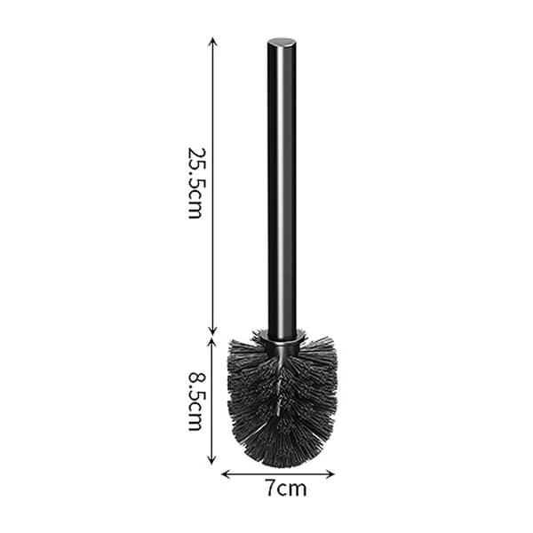 3 x Erstatnings WC-børstehode Ø ca. 7 cm + 1 x Rustfritt stål-håndtak 25,5 cm