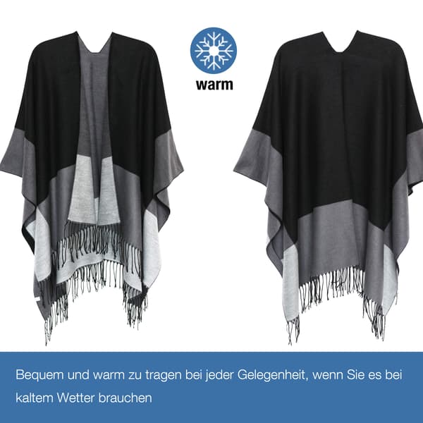 Poncho-skjerf for kvinner, vinterkardigan, oversized cape, elegant poncho