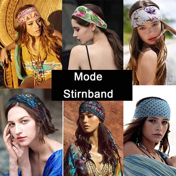 Pannband, breda, elastiska, turban, modernt hårband