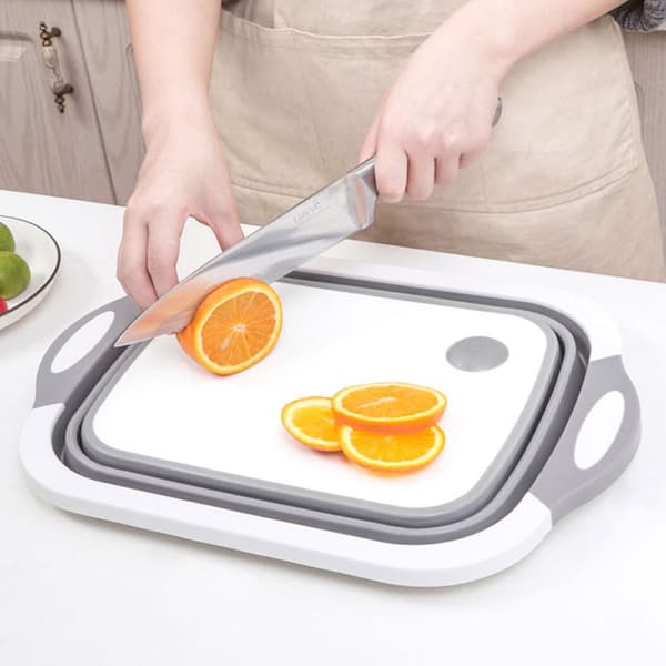 Foldbar multifunktionel campingsvask, plastik silikonevaskebalje