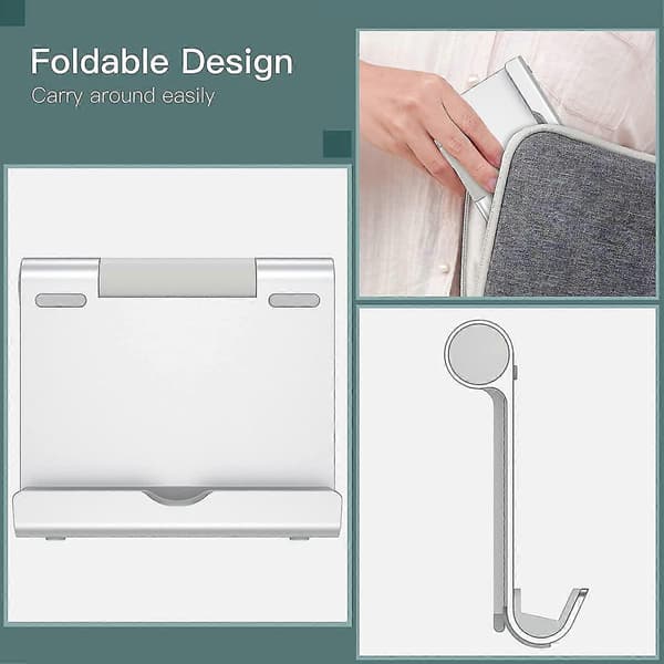 Justerbart foldbart tabletstativ, kompatibelt med 4-12,9 tommer iPad og tablets