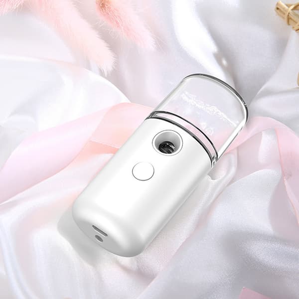 Nano Ansiktsmist Sprøyte ABS Hus Lommeformat USB Lading Vann Ansiktsfukter for Hydrering Hvit