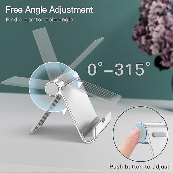 Justerbart foldbart tabletstativ, kompatibelt med 4-12,9 tommer iPad og tablets