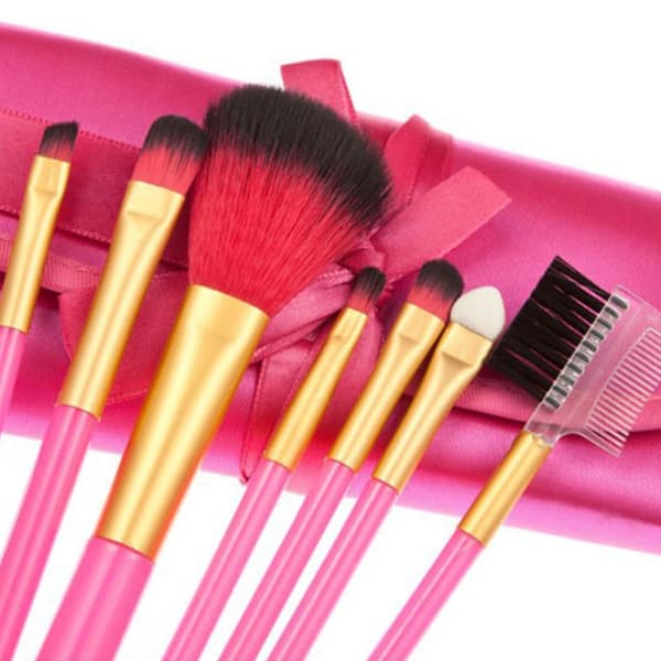 15 farger ansiktskrem sminke concealer med 7 stk rosa børster