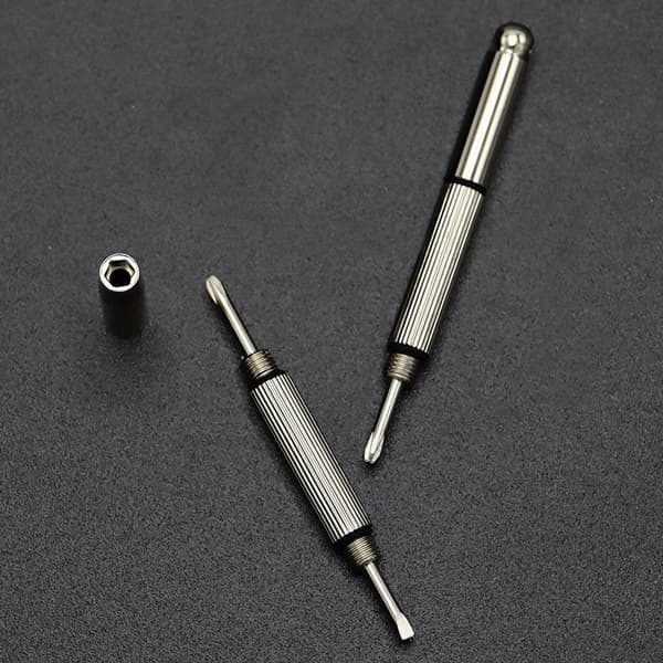 Miniature brilleformet dobbeltsidet skruetrækker (sølv) 3pc