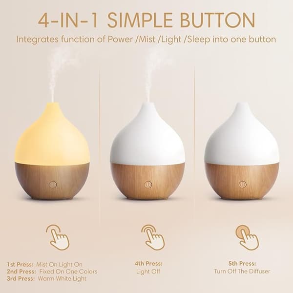 100 ml ultralyd aroma diffuser varmt lys luftfukter automatisk avslåing