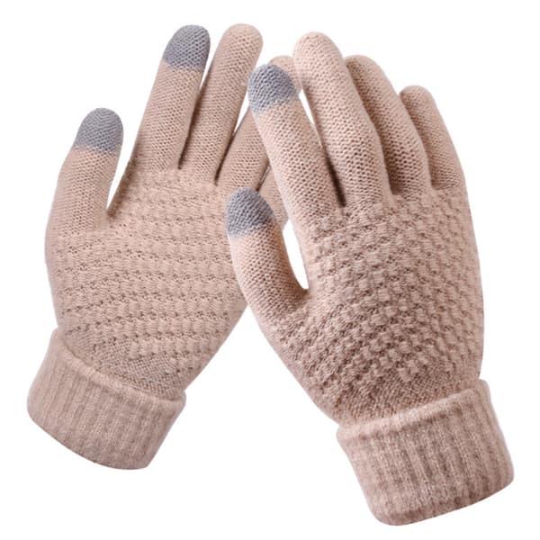 Varma Vinterhandskar Mode Halkfria Varma Vinter Konstgjorda Stickade Handskar Vantar