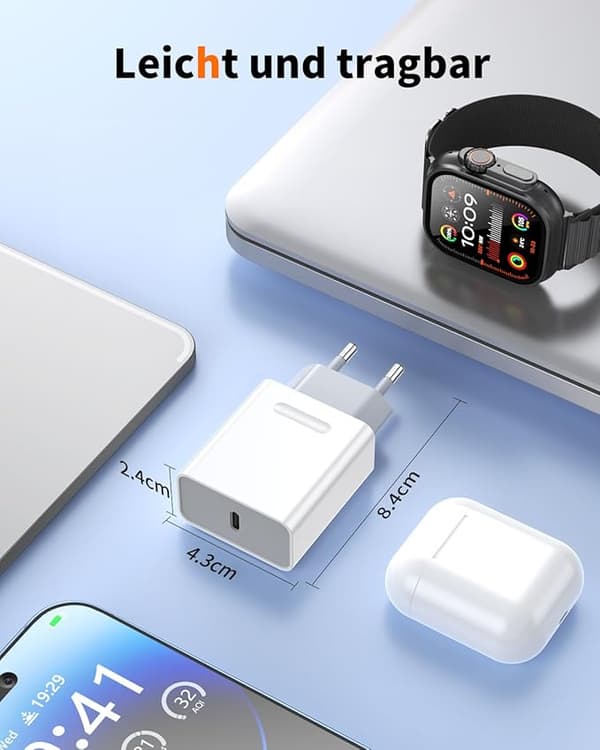 iPhone 15 / iPhone 16 / iPhone 17 Oplader + 1M USB-C til USB-C Hurtig Oplader Kabel