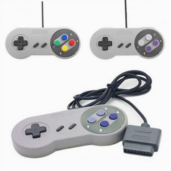 2 stk. kablet SNES-spilcontroller, 16-bit SFC Super Famicom Gamepad til europæisk og amerikansk version retrokonsol