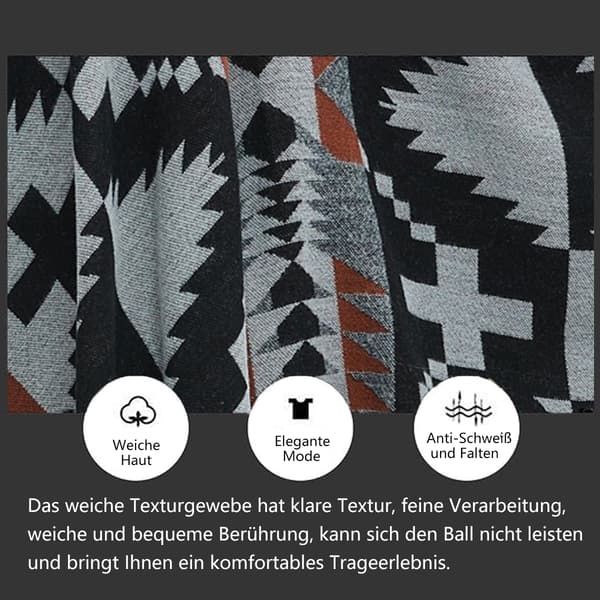 Dame Tørklæde Wrap Poncho Sjal Cape med åben front til damer