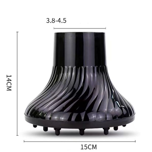 Svart Universal Hårtork Diffuser