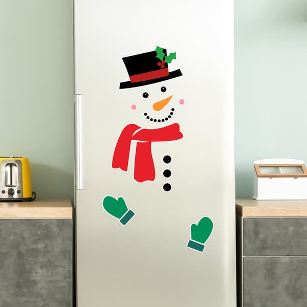 Jul Snögubbe Kylskåpsmagneter Set, för kylskåpsdekoration