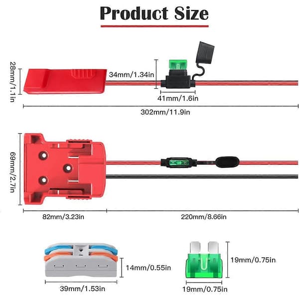 2-pakning Power Wheel-adapter for Milwaukee M18 batteriadapter