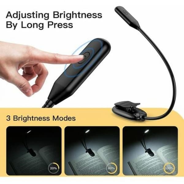 Leselys Boklys, USB-lading Leselys 7 LED CON 3 lysstyrkemoduser og 3 fargetemperaturer
