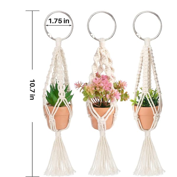 Mini Makramee Kasvikoriste Söpö Ripustettava Sisustus Boho-ripustin