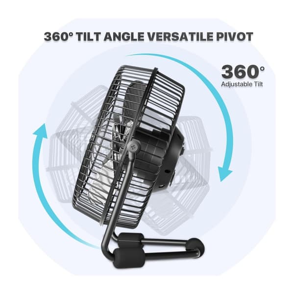 4-tommers lille USB-skrivebordsventilator