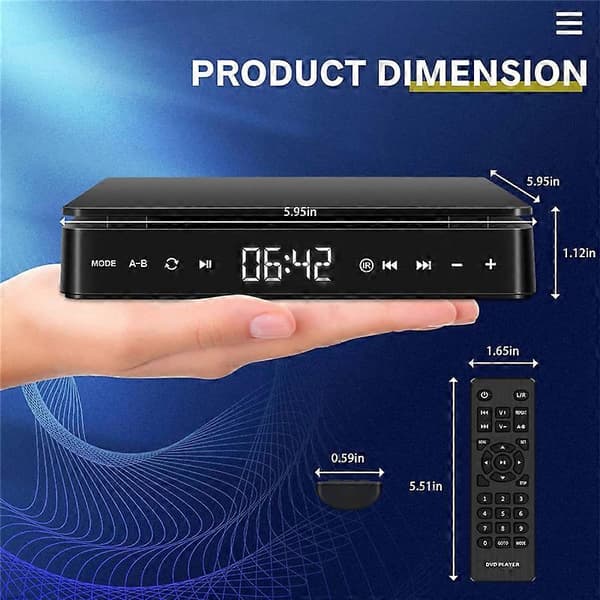 HD DVD/VCD-soitin kannettava videolaite monitoimisoitin 1080P Mini Anti-Skip DVD-soitin