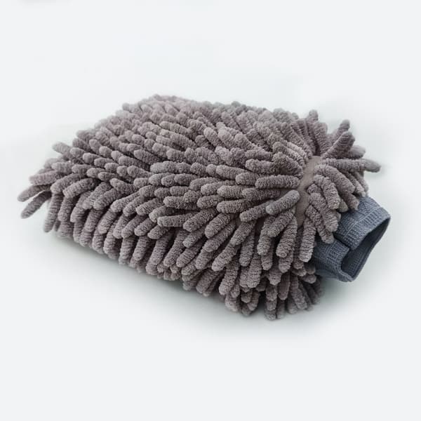 Basic Luxury Mikrofiber Bilvaskehandsker, 2-pak, 26 x 18 cm | Mørkegrå, Håndklæde