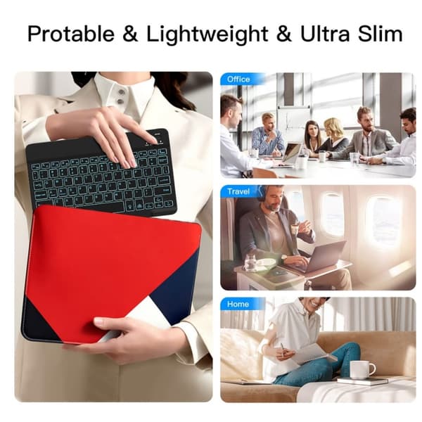 Bluetooth farverigt baggrundsbelyst tastatur 10 tommer