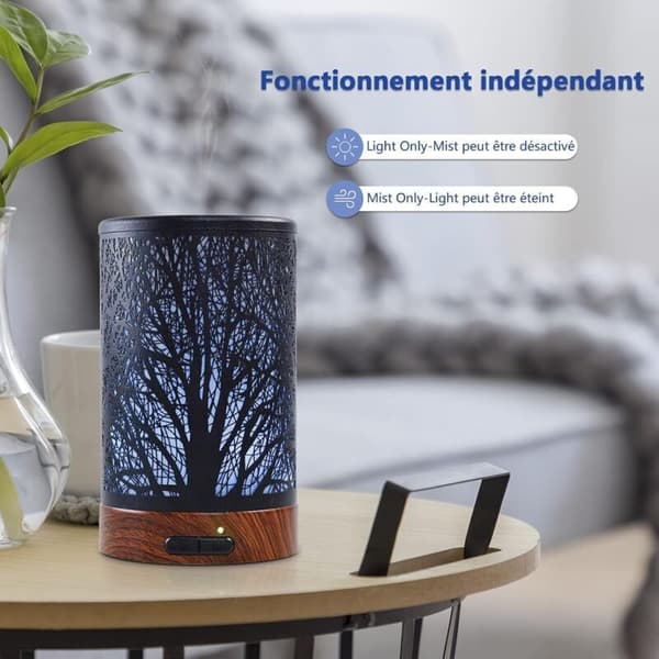 100 ml Ultralyd Æterisk Olie Diffuser, Lydløs, 7 Farver, Timer & Automatisk Slukning