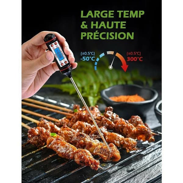 TP-101BBQ Fødevaretermometer / Husholdningskøkkentermometer / 304 Rustfrit stål stiktermometer