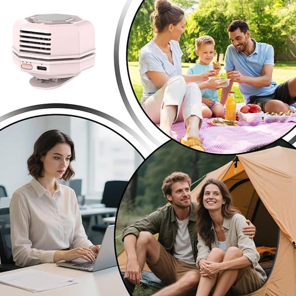 3-trins 360° roterende clip-ventilator, bærbar køleventilator til flere scener.