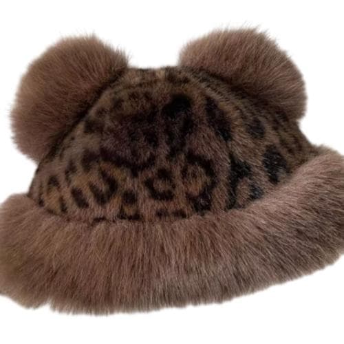 Leopardmønstret Lodden Lue - Et Koselig Vintertilbehør