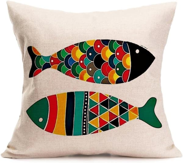 Fisktema Kuddfodral Nautiska Prydnadskuddar Strand Kuddfodral 45 x 45 cm, 4-pack