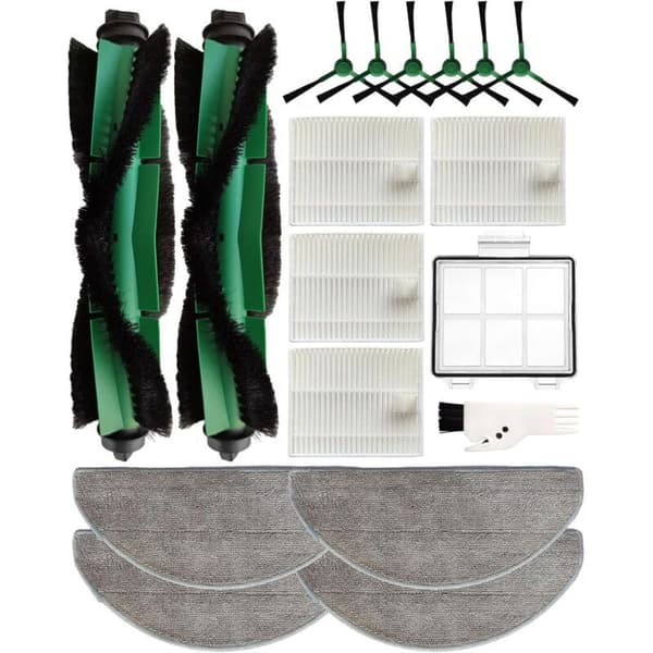 18 delar dammsugartillbehör för iRobot Roomba Combo-serien, inkluderar borstar, filter och moppdukar