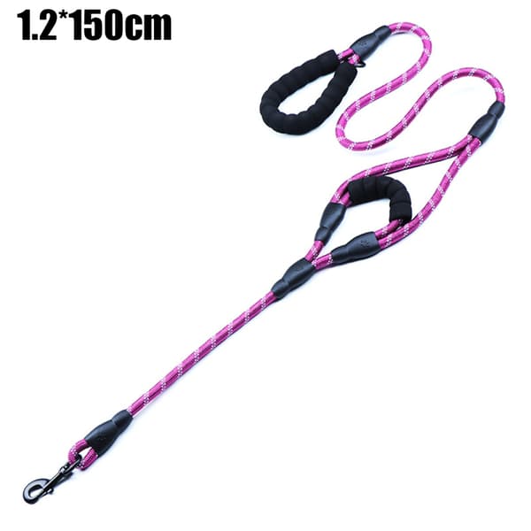 Hundebånd for 2 hunder med strikkforlengelse for mellomstore hunder