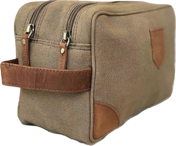Unisex necessär reseduschkit vintage läder canvas resenecessär rakduschkit herrnecessär
