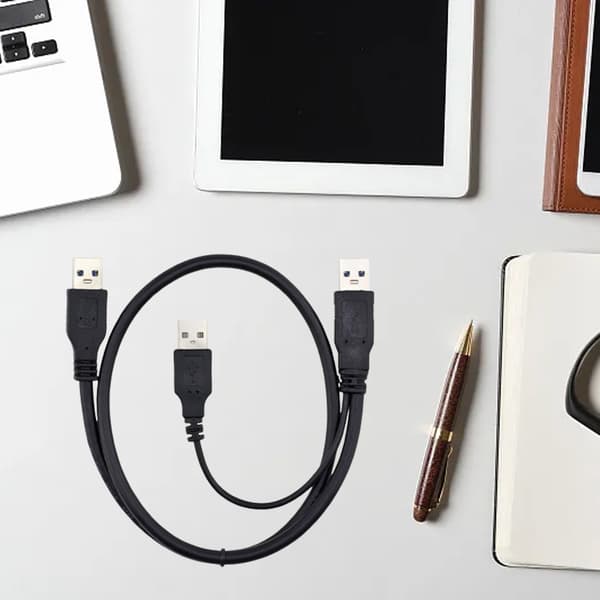 USB 3.0 Typ A till MICRO USB3.0 mobil hårddiskdatakabel med extra strömförsörjning