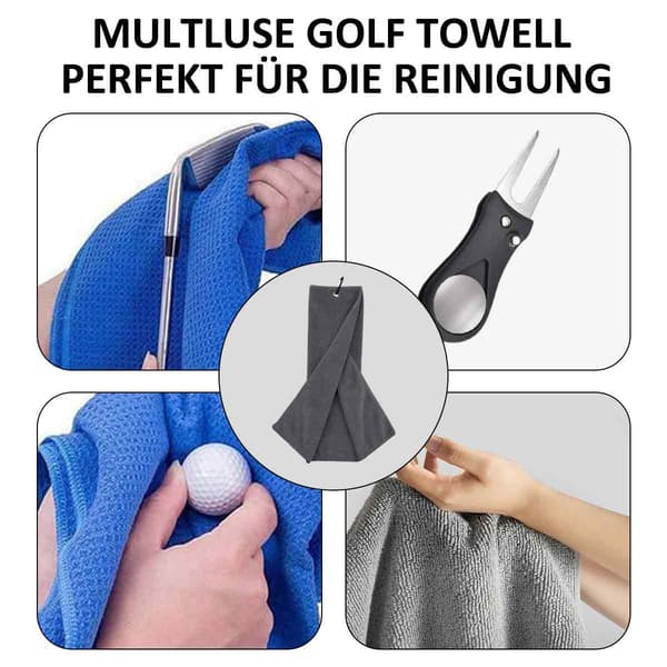 Vikt golfhandduk, premium mikrofibertyg, våffelmönster