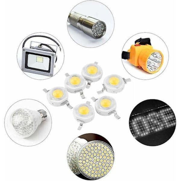 Fullspektret LED-vekstlys, 1W LED-diode (rent hvit 6000K)