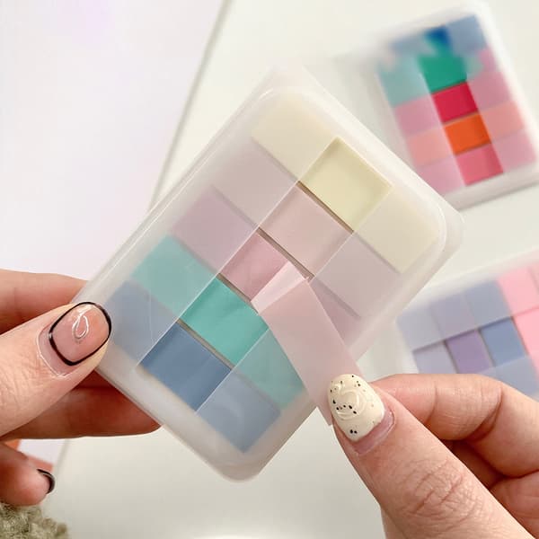 Farverigt Sticky Notes Sæt, gennemsigtige selvklæbende noter