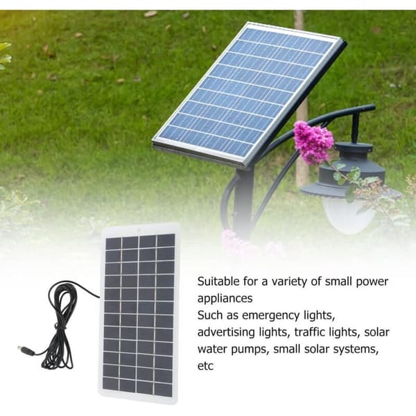 5W 12V Bærbart Polykrystallinsk Solcellepanel med DC-port, for Små Solcelleanlegg