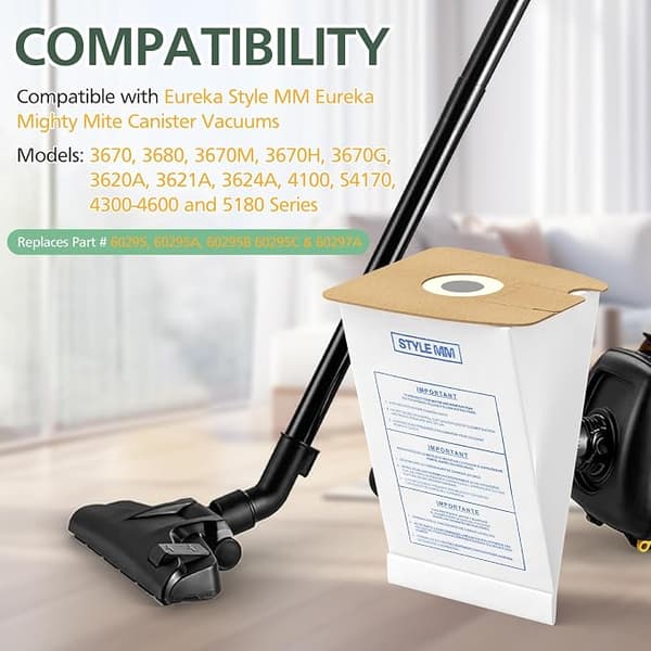 MM-dammsugarpåsar för Eureka Mighty Mite 3670 3680 behållardammsugare