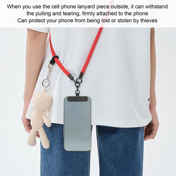 10 stk. Telefon Tether Tab Universal Mobiltelefon Lanyard Patch Uden Klæbemiddel til De Fleste Smartphones Forebygger Tab Sort