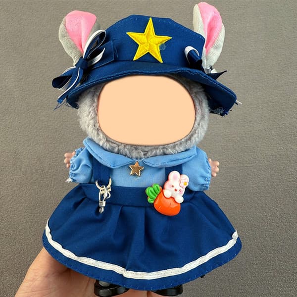Passar Monsterdockor (docka ingår ej) - Klädset, 17 cm dockdräkt Rabbit Officer