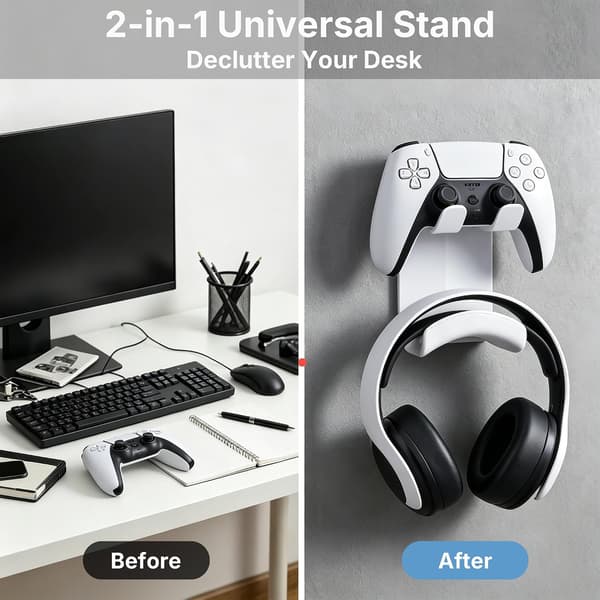 2-i-1 Universal Stand Kompatibel med PS5, Xbox, Switch Controller