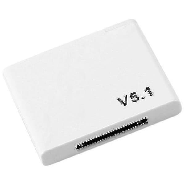 30-pin Bluetooth 5.1 lydmottaker. adapter for musikk uten A2dp. hvit